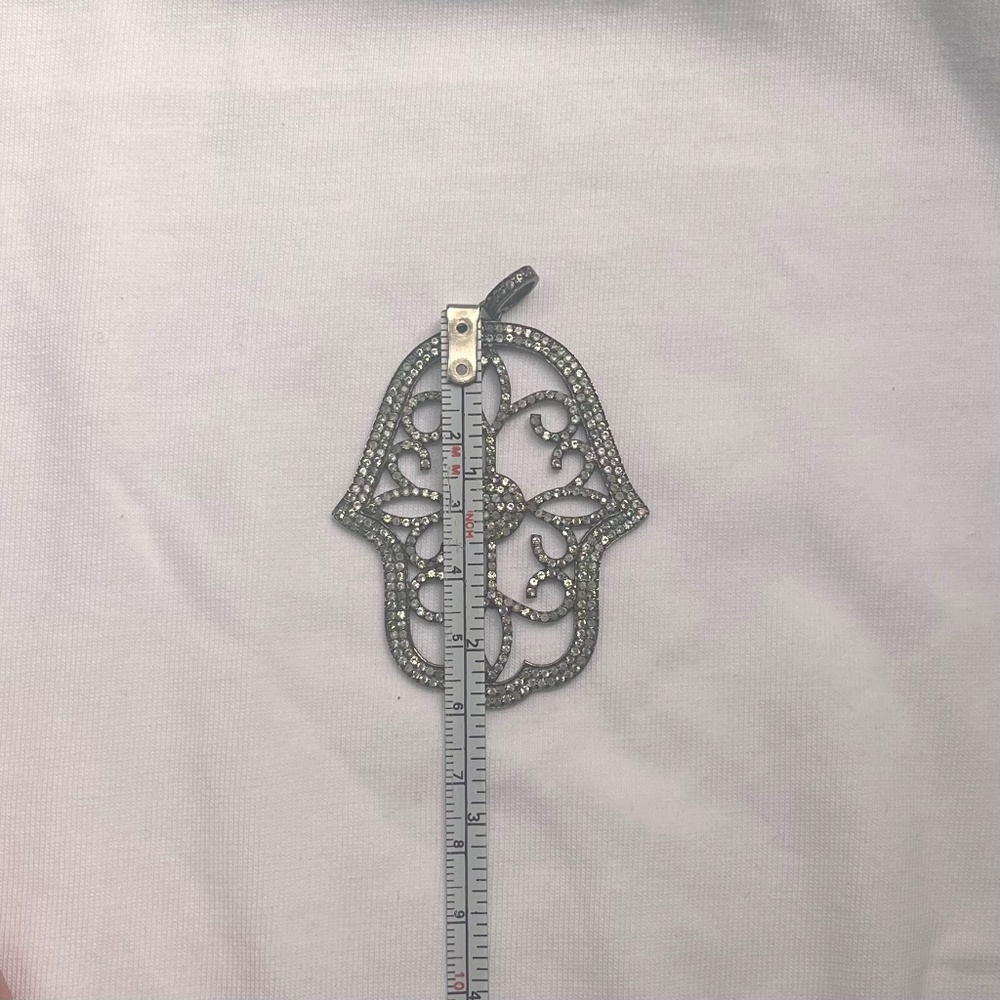 Margo Morrison Silver and Tourmaline Hamsa Charm - Picture 7 of 8